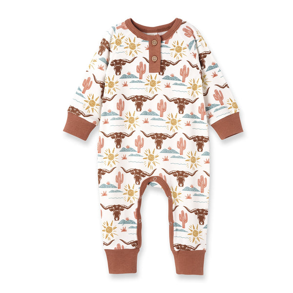 happy-trails-bamboo-henley-romper Tesa Babe - Sophia's StyleBaby Boy Clothes-1